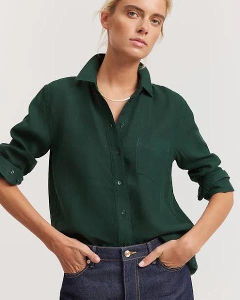 Country Road Organically Grown Linen Shirt 4 Spruce AU513583