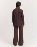 Country Road Organically Grown Linen Shirt 6 Chocolate AU548103