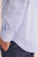 Country Road Men's Regular Fit Textured Travel Shirt Pale Blue in Size 44/XL | 100% Cotton