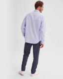 Country Road Men's Regular Fit Textured Travel Shirt Pale Blue in Size 44/XL | 100% Cotton