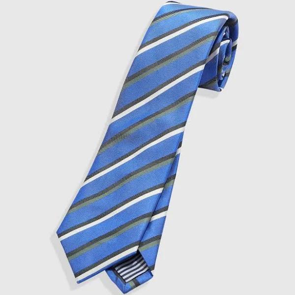 Country Road Stripe Silk Tie One Size Light Blue AU453797