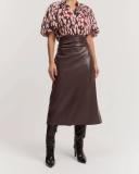 Country Road Tucked Midi Skirt 12 Chocolate AU548175