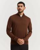 Country Road Verified Australian Merino Half Zip Knit Small Nutmeg AU525671