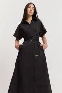 Country Road Women's Cotton Shirt Dress Black in Size 14