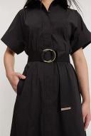 Country Road Women's Cotton Shirt Dress Black in Size 14