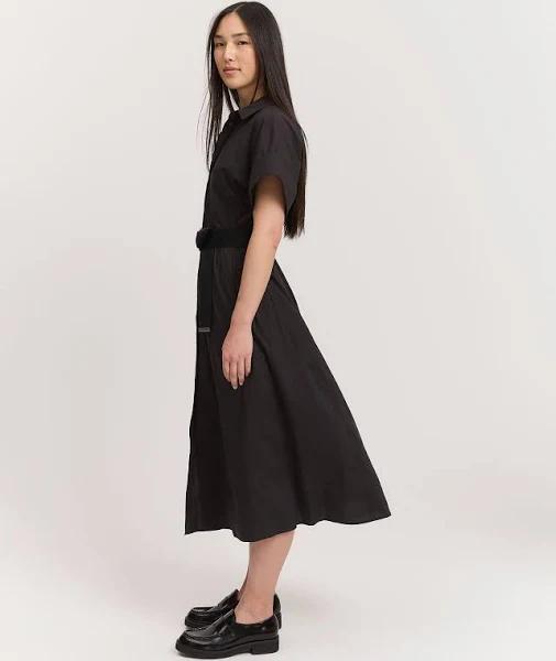Country Road Women's Cotton Shirt Dress Black in Size 14