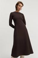 Country Road Women's Midi Rib Dress Chocolate in Size Medium