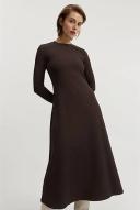 Country Road Women's Midi Rib Dress Chocolate in Size XS