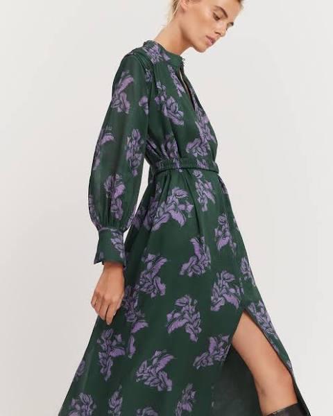 Country Road Women's Print Gathered Midi Dress Winter Floral Print in Size 6
