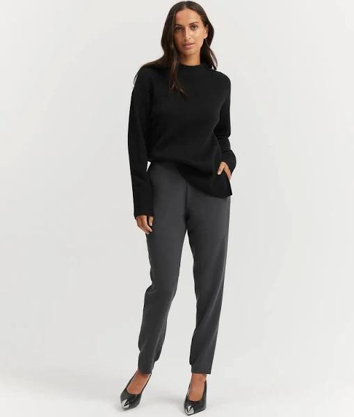 Country Road Women's Pull-On Woven Pants Charcoal Grey in Size 12