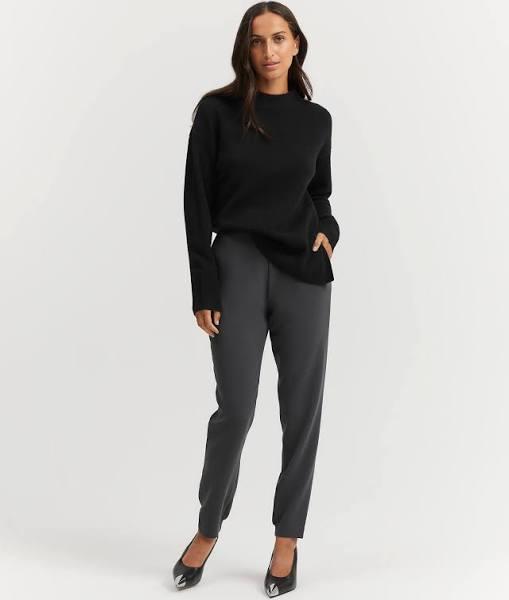 Country Road Women's Pull-On Woven Pants Charcoal Grey in Size 16