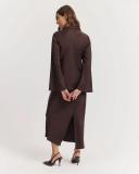 Country Road Women's Twist Cut-Out Blouse Chocolate in Size 4