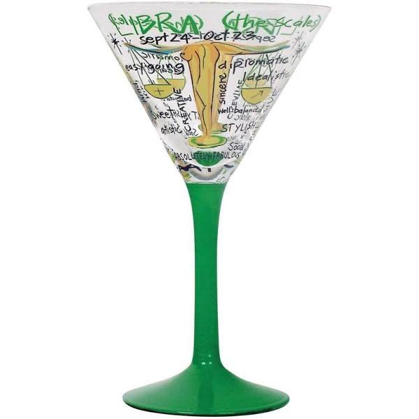 Coyote Hand Painted Martini Zodiac (Libra)