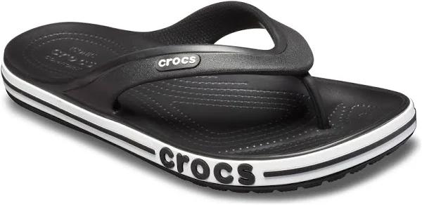 Crocs Black / White Bayaband Flip Shoes