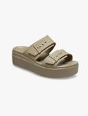 Crocs Brooklyn Buckle Low Wedge - Khaki W5