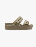 Crocs Brooklyn Buckle Low Wedge - Khaki W5