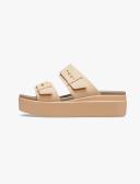 Crocs Brooklyn Buckle Low Wedge - Khaki W5