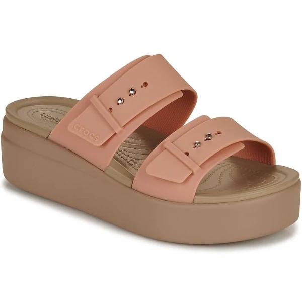 Crocs Brooklyn Buckle Low Wedge - Pale Blush W7