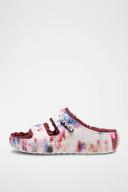 Crocs Classic Cozzzy Tie Dye Womens Garnet/Multi Sandals