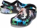 Crocs Classic Tie Dye Graphic Clog Black Multicolor - 38-39