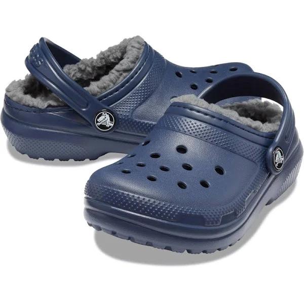 Crocs Kids' Classic Lined Clog - Navy / Charcoal | Shoes