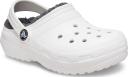 Crocs Kids Classic Lined Clog White/Grey Croslite Clogs