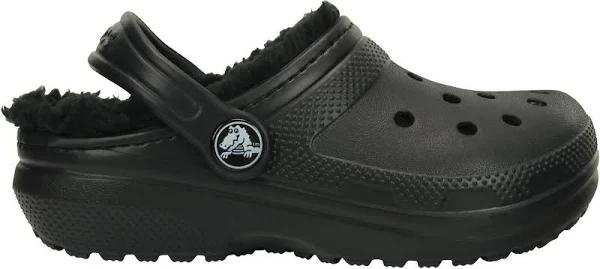 Crocs Kids' Classic Lined Clogs Black/Black C5