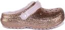 Crocs Kids Classic Lined Glitter Clog K Gold/Pink Croslite Clogs