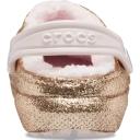 Crocs Kids Classic Lined Glitter Clog K Gold/Pink Croslite Clogs