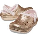 Crocs Kids Classic Lined Glitter Clog K Gold/Pink Croslite Clogs