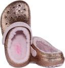 Crocs Kids Classic Lined Glitter Clog T Gold/Pink Croslite Clogs