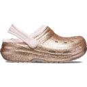 Crocs Kids Classic Lined Glitter Clog T Gold/Pink Croslite Clogs