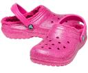 Crocs Kids Classic Lined Glitter Clog T Gold/Pink Croslite Clogs