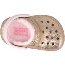 Crocs Kids Classic Lined Glitter Clog T Gold/Pink Croslite Clogs