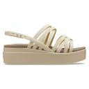 Crocs Women's Brooklyn Strappy Low Wedge Comfy Soft Lightweight Sandal - Chai - US W7
