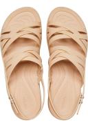 Crocs Women's Brooklyn Strappy Low Wedge Comfy Soft Lightweight Sandal - Chai - US W7