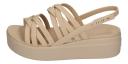 Crocs Women's Brooklyn Strappy Low Wedge Comfy Soft Lightweight Sandal - Chai - US W7