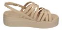 Crocs Women's Brooklyn Strappy Low Wedge Comfy Soft Lightweight Sandal - Chai - US W7