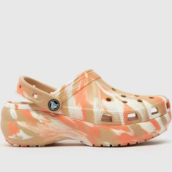 Crocs Women's Classic Platform Marbled Clog Chai / Multi W8