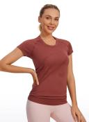CRZ Yoga Women's Active Sports Tee Seamless Short Sleeve Performance T-Shirt