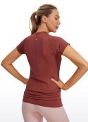 CRZ Yoga Women's Active Sports Tee Seamless Short Sleeve Performance T-Shirt