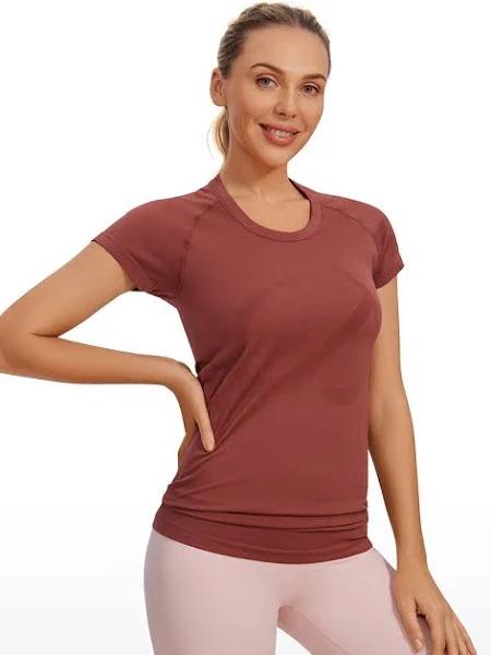 CRZ Yoga Women's Active Sports Tee Seamless Short Sleeve Performance T-Shirt