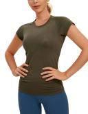 CRZ Yoga Women's Active Sports Tee Seamless Short Sleeve Performance T-Shirt
