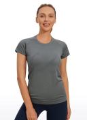 CRZ Yoga Women's Active Sports Tee Seamless Short Sleeve Performance T-Shirt
