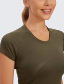 CRZ Yoga Women's Active Sports Tee Seamless Short Sleeve Performance T-Shirt