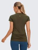 CRZ Yoga Women's Active Sports Tee Seamless Short Sleeve Performance T-Shirt