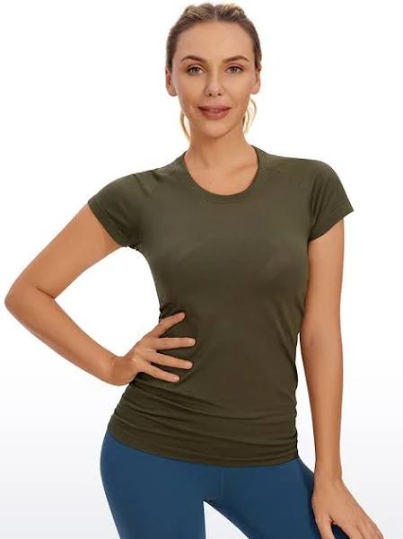 CRZ Yoga Women's Active Sports Tee Seamless Short Sleeve Performance T-Shirt