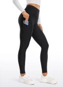 CRZ Yoga Women's High Rise Thermal Fleece Lined Pocket Leggings 28''
