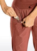 CRZ Yoga Women's Hiking Casual Relaxed Fit Ripstop Jogger Pockets 28'' Dark Russet / L