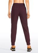 CRZ Yoga Women's Hiking Casual Relaxed Fit Ripstop Jogger Pockets 28'' Dark Russet / L